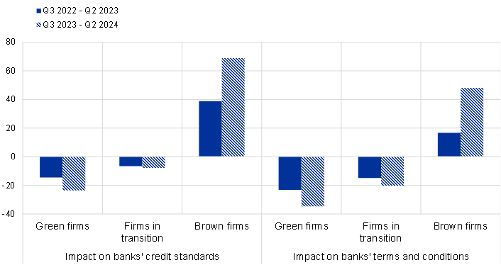 Impact of climate change on banks’ credit standards and terms and conditions for loans to firms